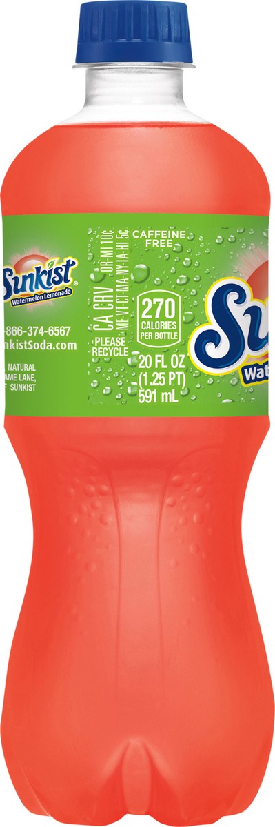 slide 3 of 11, Sunkist Watermelon Lemonade Soda - 20 oz, 20 oz