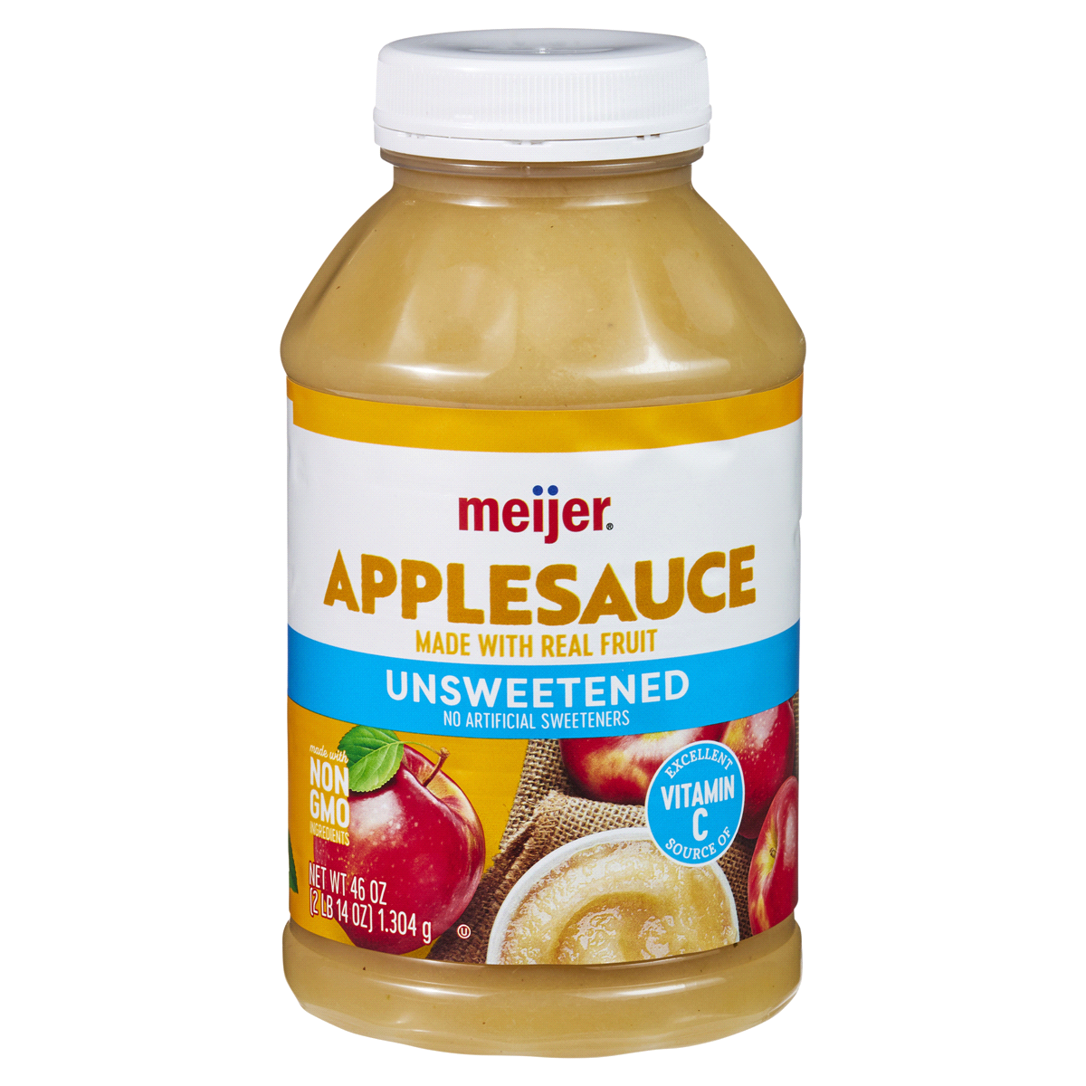 slide 1 of 29, Meijer Unsweetened Applesauce, 46 oz