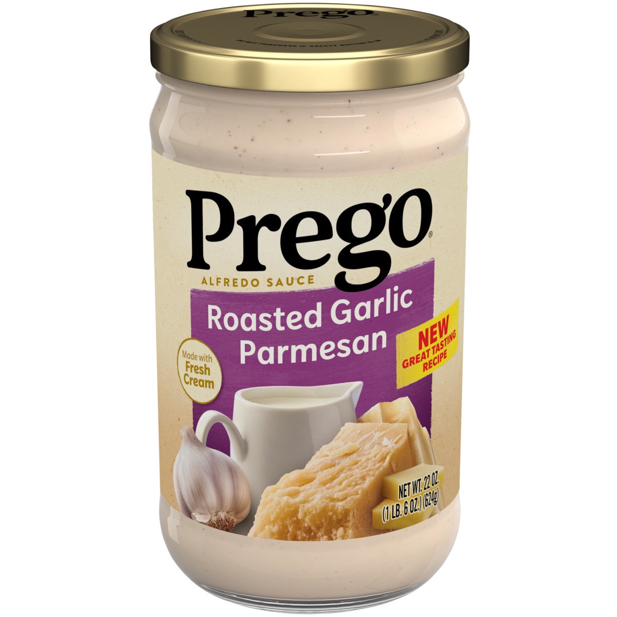 slide 1 of 8, Prego Alfredo Sauce with Roasted Garlic and Parmesan Cheese, 22 oz Jar, 22 oz