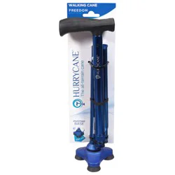HurryCane Freedom Edition Folding Cane with T Handle, Blue