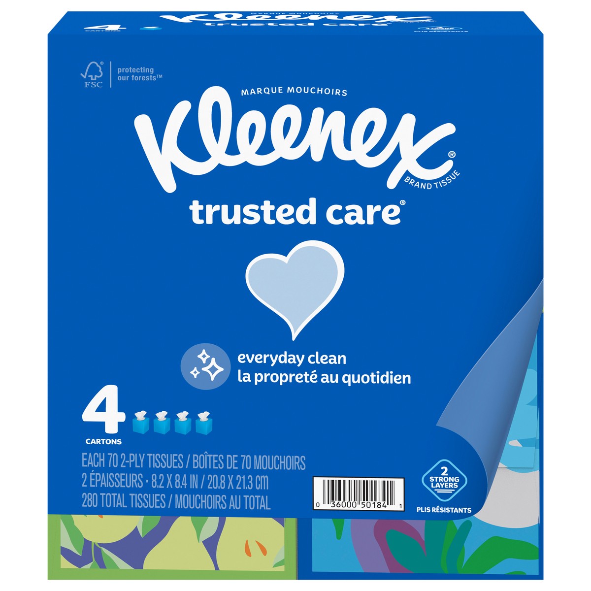 slide 1 of 5, Kleenex Trusted Care Everyday Facial Tissues Cube Box, 4 ct