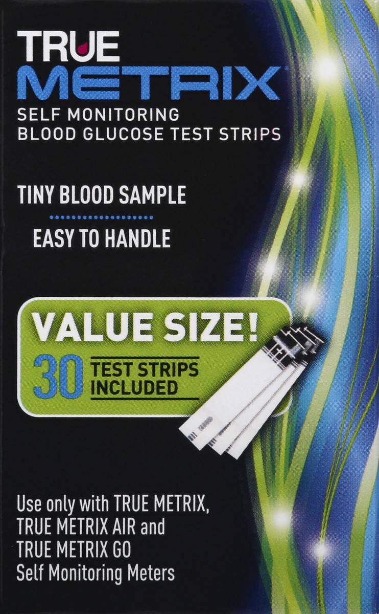 slide 9 of 9, True Metrix Value Size Self Monitoring Blood Glucose Test Strips 30 ea, 30 ct