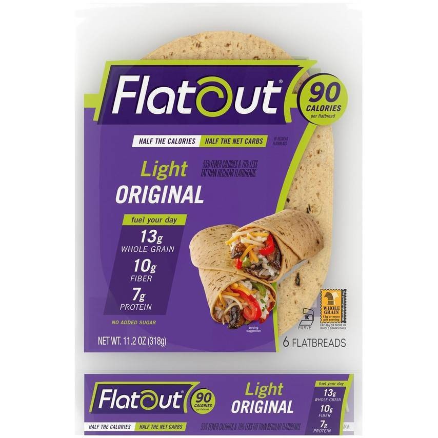 slide 1 of 2, Flatout Flatbread Light Original, 6 ct; 11.2 oz