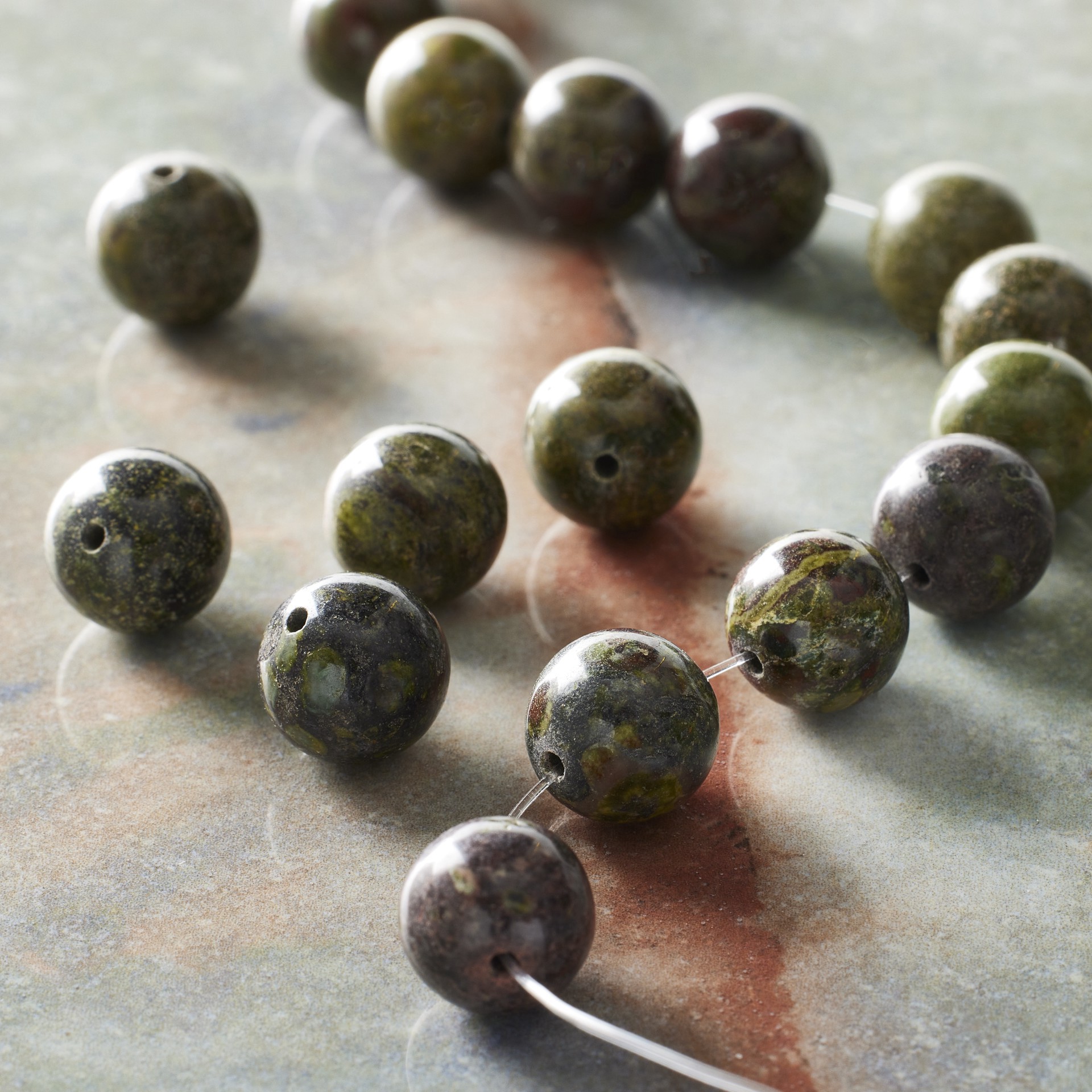 slide 3 of 3, Dragon Blood Round Beads By Bead Landing, 10mm, 10mm