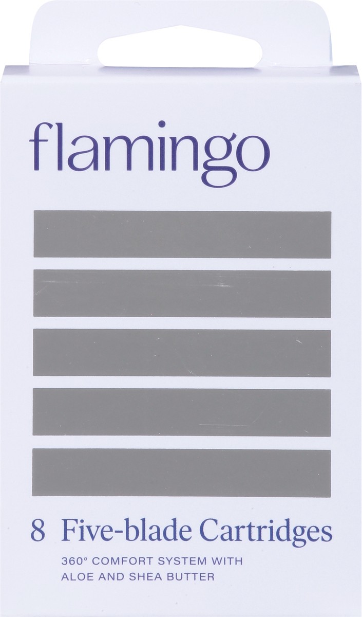 slide 5 of 9, Flamingo Five-Blade Razor Cartridges 8 ea, 8 ct
