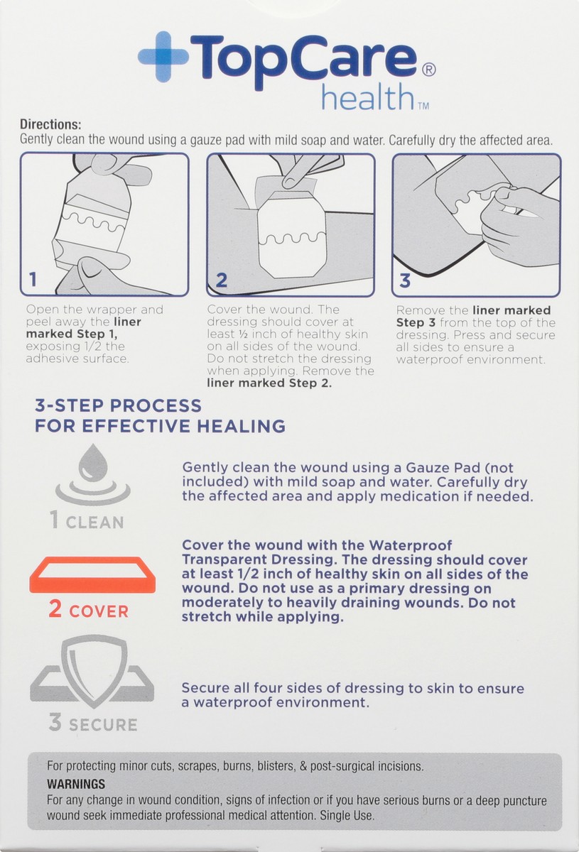 slide 4 of 9, TopCare Health One Size Waterproof Transparent Dressing 8 ea, 8 ct