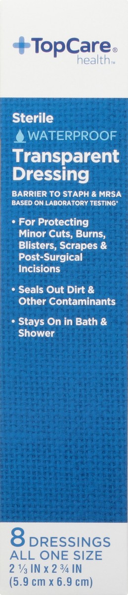 slide 8 of 9, TopCare Health One Size Waterproof Transparent Dressing 8 ea, 8 ct