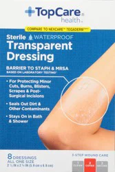 TopCare Health One Size Waterproof Transparent Dressing - 8 ea