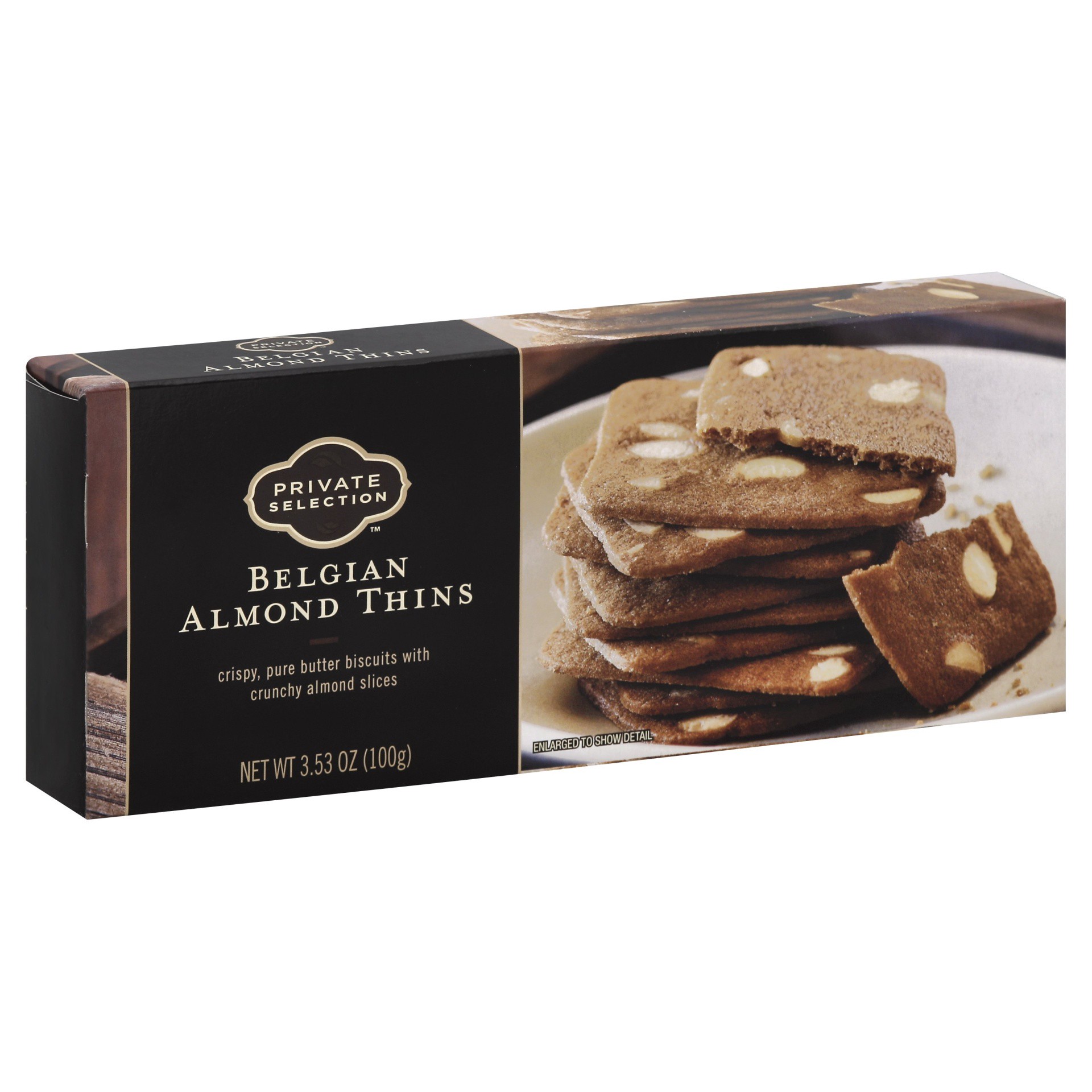 slide 1 of 1, Private Selection Belgian Almond Thins, 3.53 oz