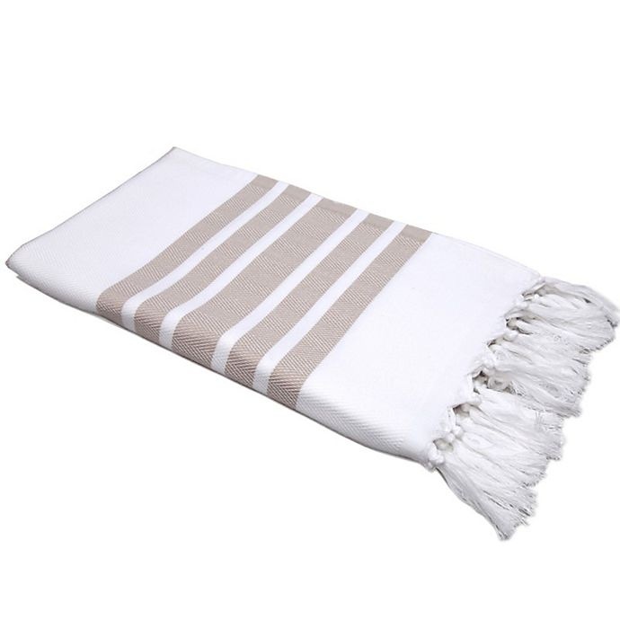 slide 5 of 5, Linum Home Textiles Herringbone Fouta Pestemal Beach Towel - Beige, 1 ct