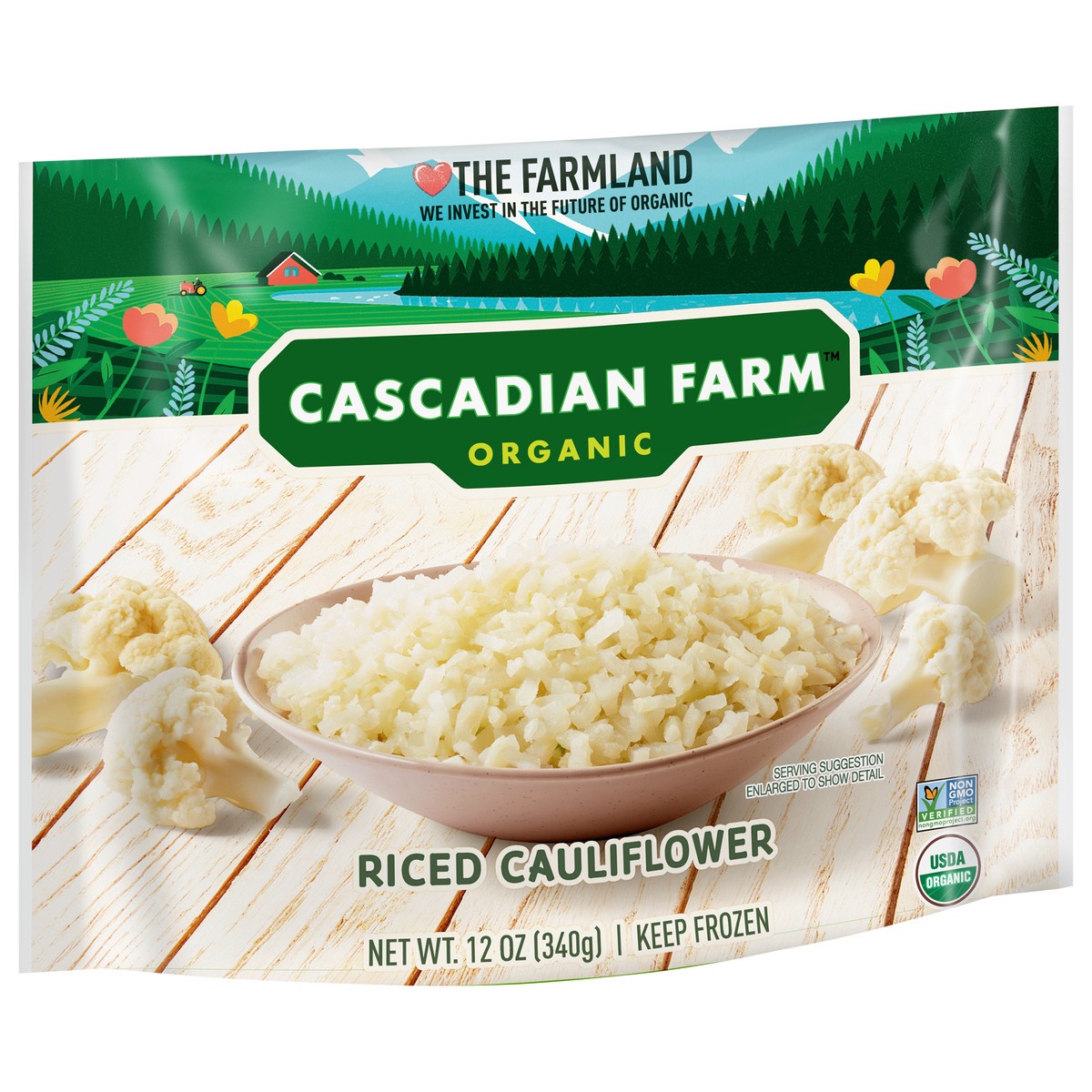 slide 2 of 9, Cascadian Farm Organic Riced Cauliflower, Frozen Vegetables, 12 oz., 12 oz