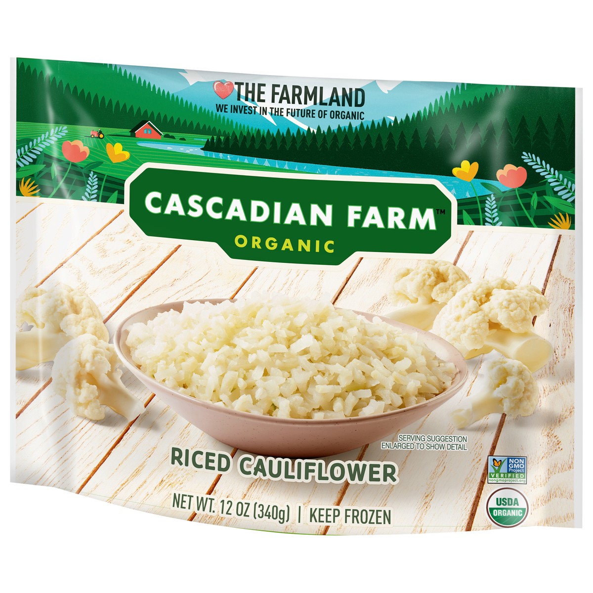 slide 5 of 9, Cascadian Farm Organic Riced Cauliflower, Frozen Vegetables, 12 oz., 12 oz