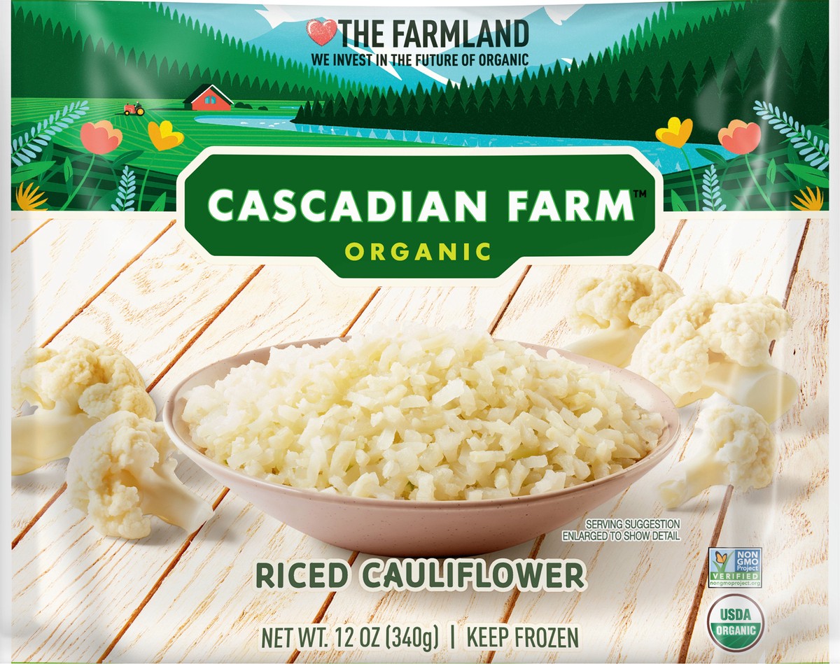 slide 8 of 9, Cascadian Farm Organic Riced Cauliflower, Frozen Vegetables, 12 oz., 12 oz