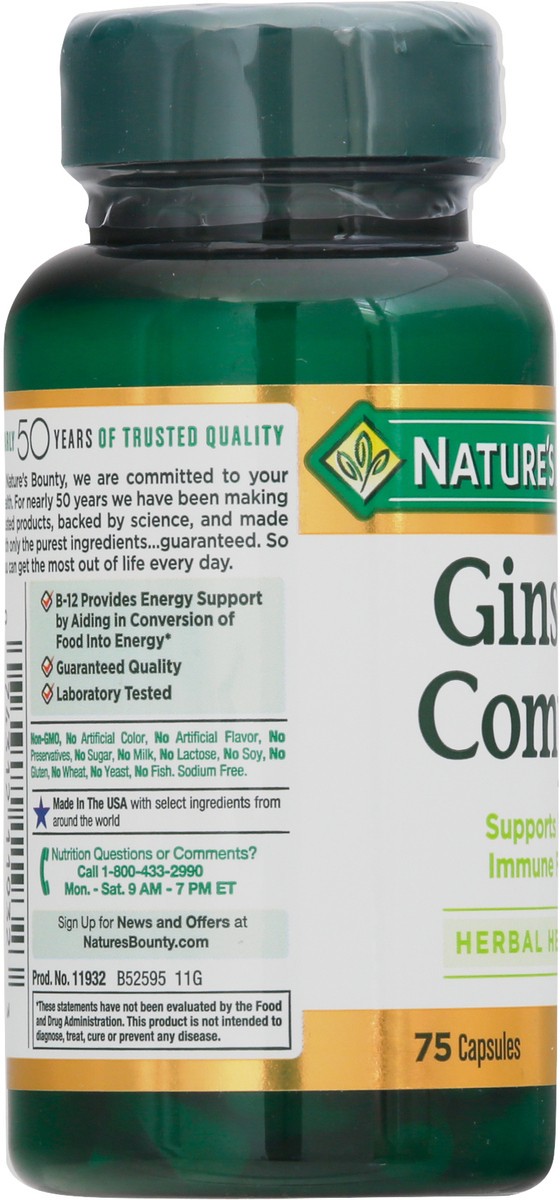 slide 7 of 9, Nature's Bounty Ginseng Complex, 75 ct