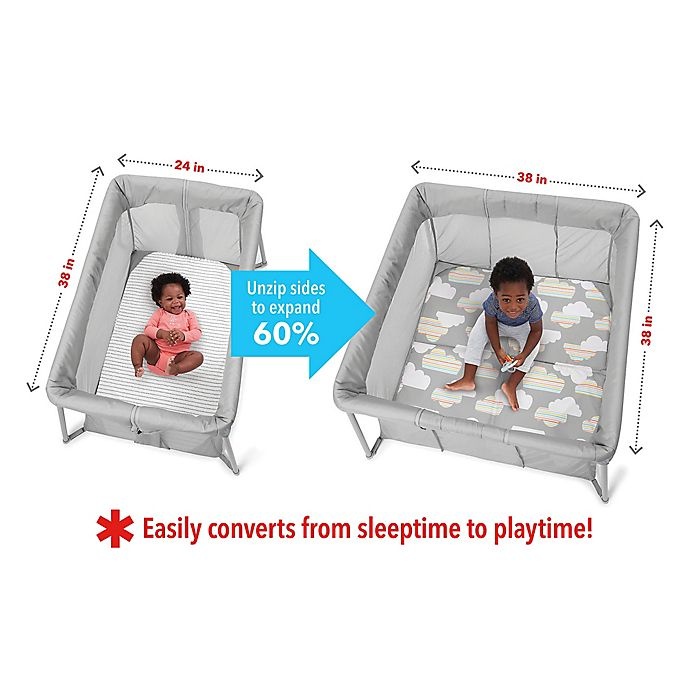 slide 2 of 11, Skip Hop Skip*Hop Play to Night Expanding Playard & Travel Crib - Grey, 1 ct