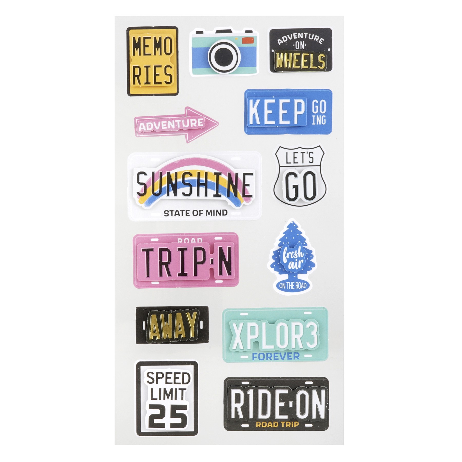 slide 5 of 5, Travel Signs Stickers By Recollections, 4 in x 7 in