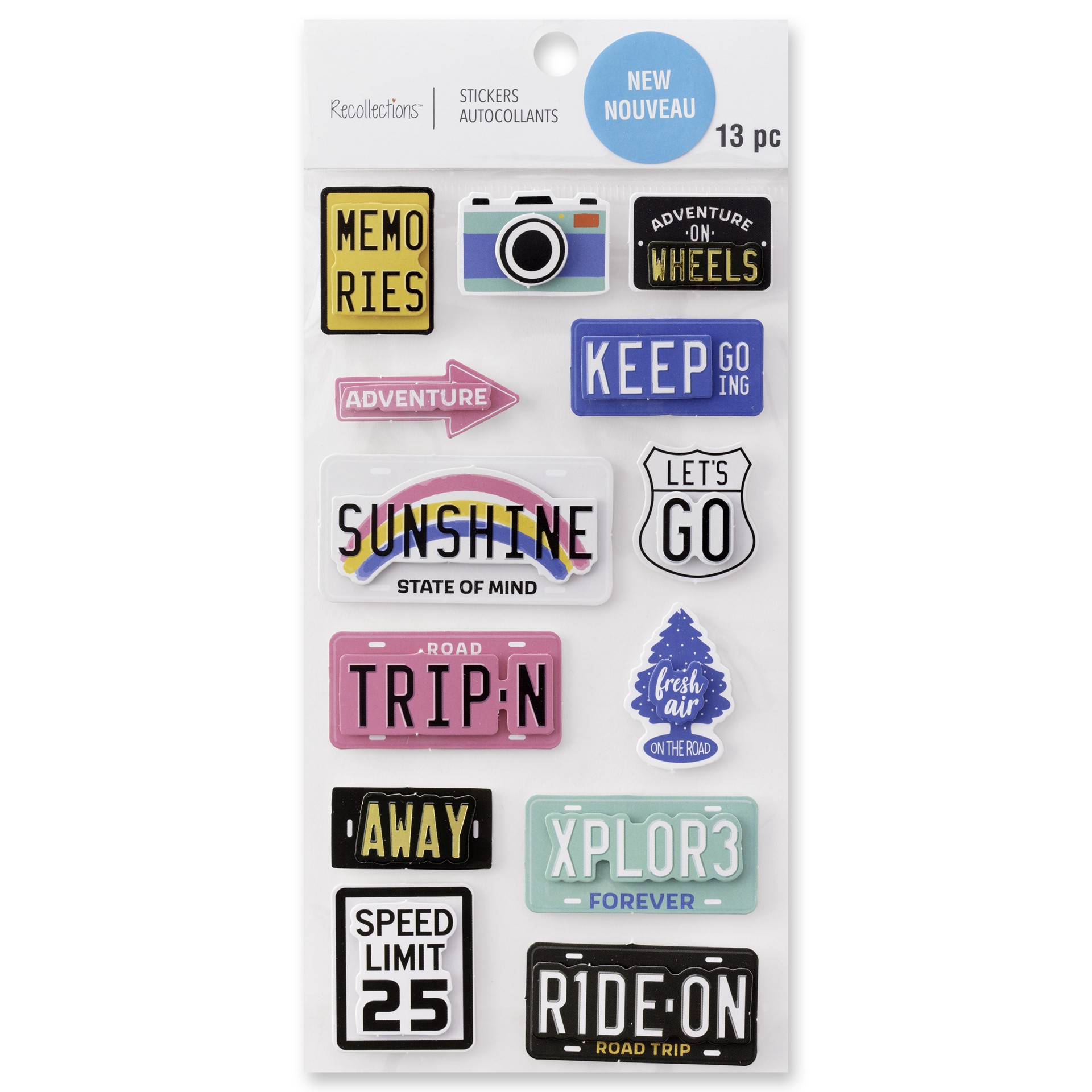slide 3 of 5, Travel Signs Stickers By Recollections, 4 in x 7 in