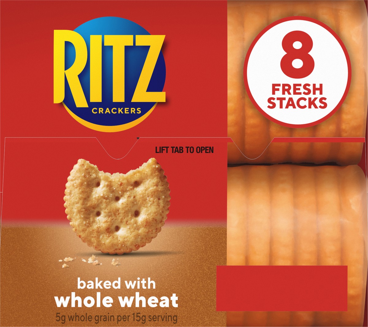 slide 5 of 14, RITZ Fresh Stacks Whole Wheat Crackers, 8 Count, 11.6 oz, 11.6 oz