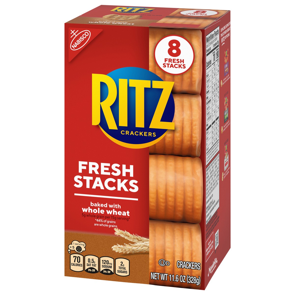 slide 8 of 14, RITZ Fresh Stacks Whole Wheat Crackers, 8 Count, 11.6 oz, 11.6 oz