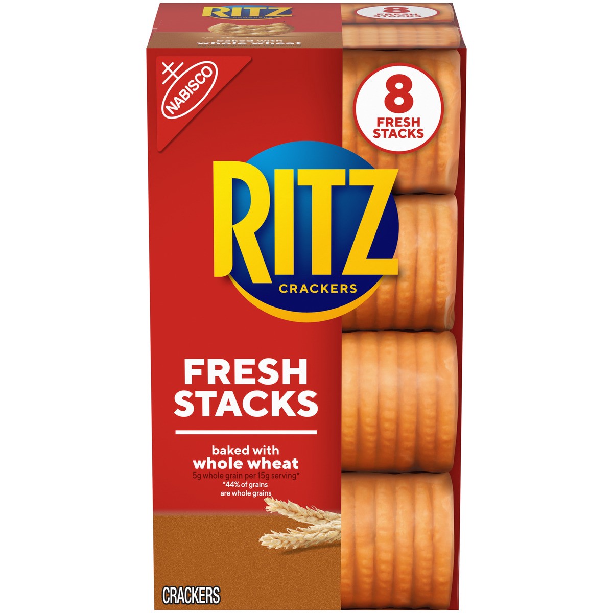 slide 10 of 14, RITZ Fresh Stacks Whole Wheat Crackers, 8 Count, 11.6 oz, 11.6 oz