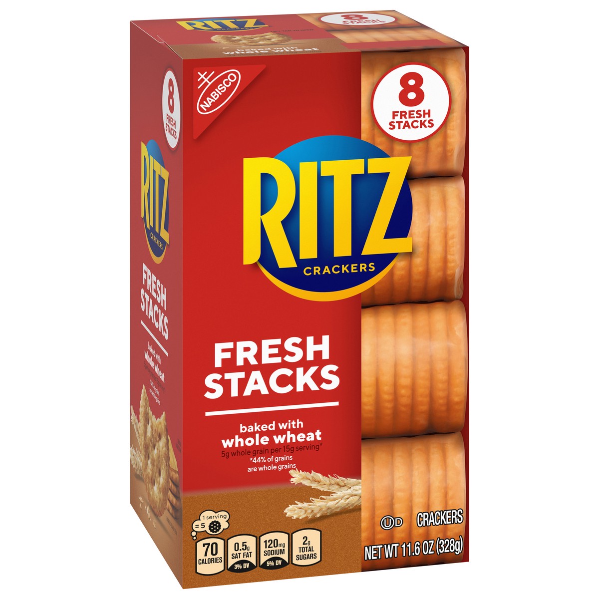 slide 11 of 14, RITZ Fresh Stacks Whole Wheat Crackers, 8 Count, 11.6 oz, 11.6 oz