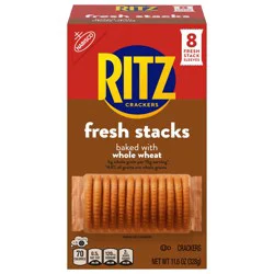 RITZ Fresh Stacks Whole Wheat Crackers, Travel Snacks, 11.6 oz (8 Multi Snack Packs)