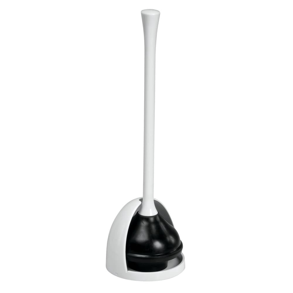 slide 1 of 5, InterDesign Una Bathroom Plunger - Black/White, 1 ct