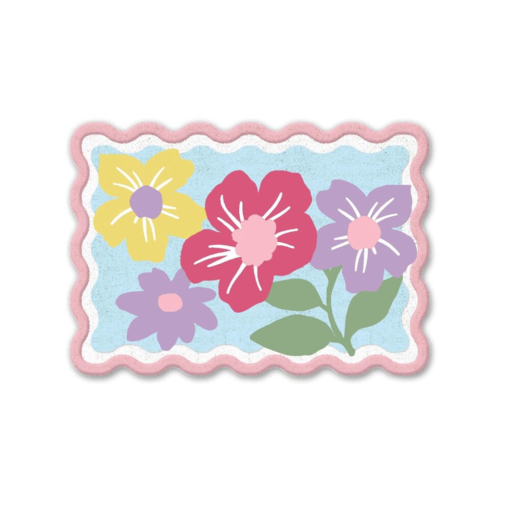 slide 1 of 1, Multi Floral Scallop Tufted Bath Rug, 1 ct