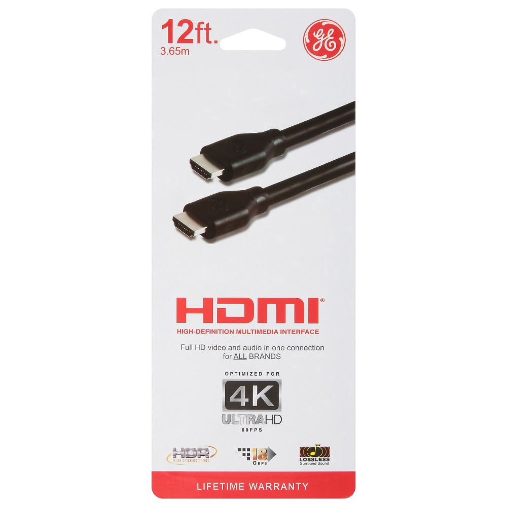 slide 1 of 2, GE HDMI® High Definition Multimedia Interface, 12 ft
