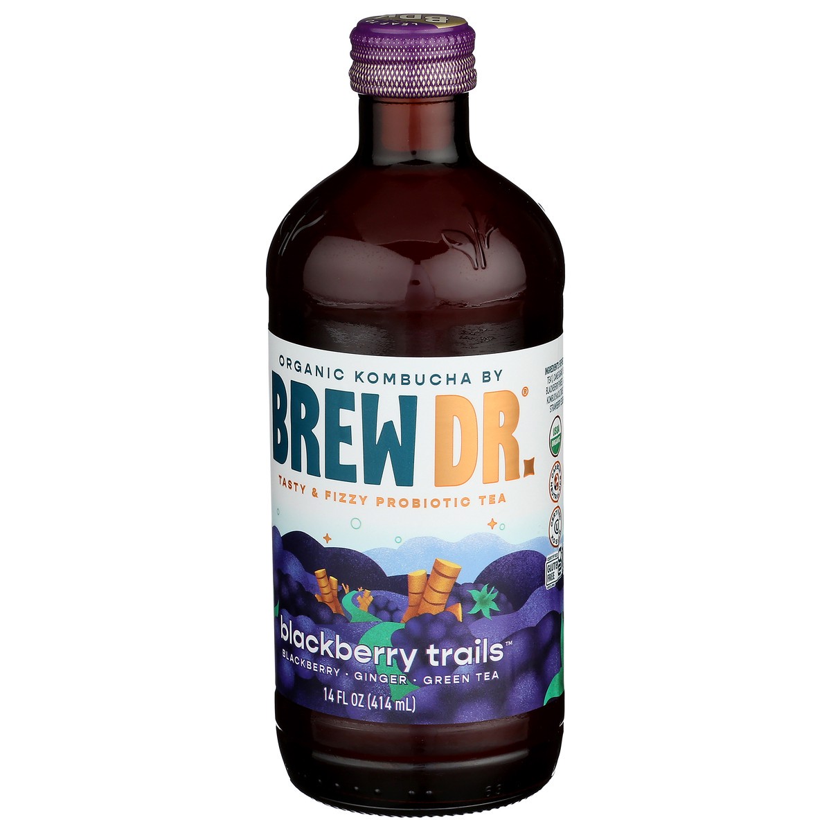 slide 5 of 9, Brew Dr. Brew Dr Kombucha Blackberry Trails - 14 fl oz, 14 fl oz