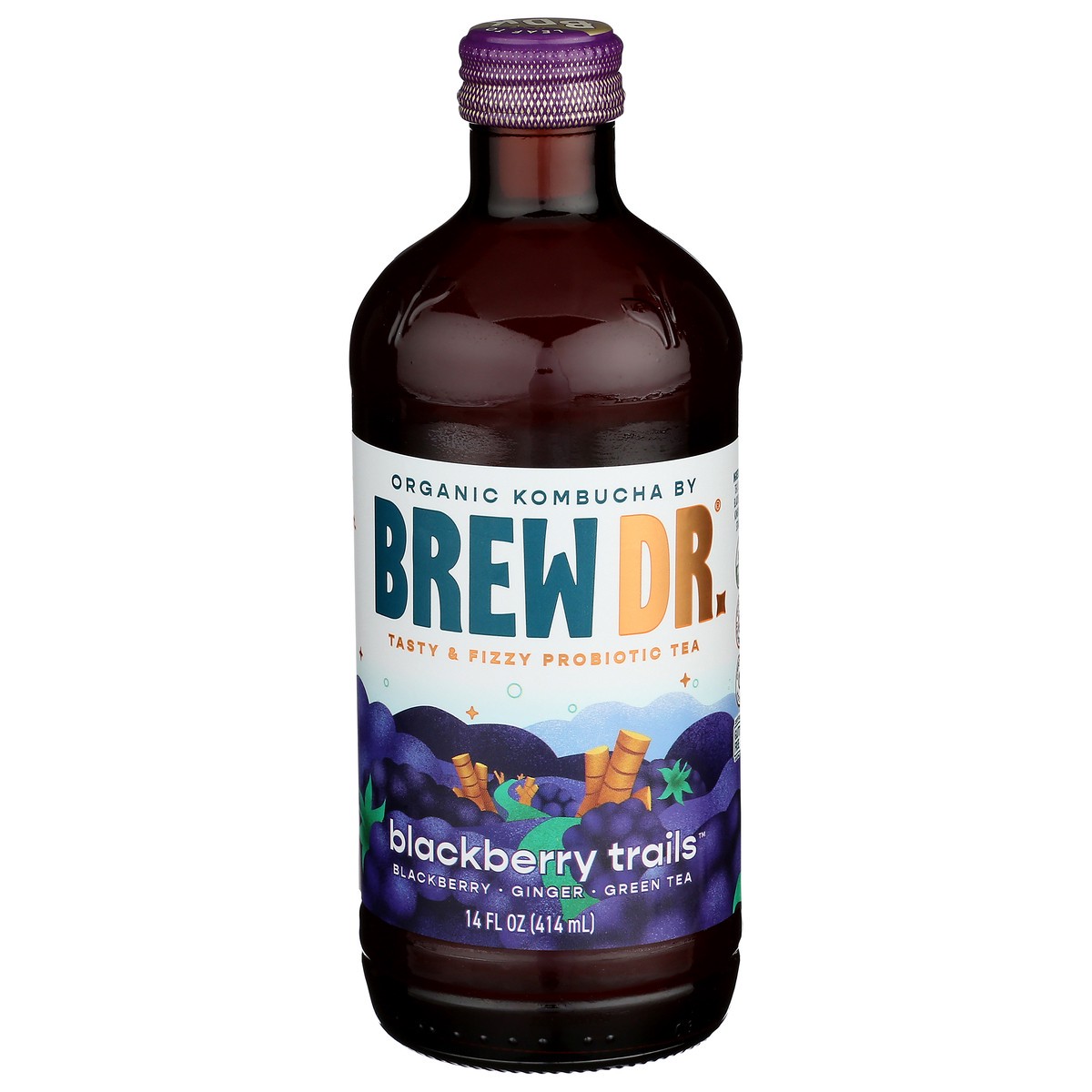 slide 1 of 9, Brew Dr. Brew Dr Kombucha Blackberry Trails - 14 fl oz, 14 fl oz