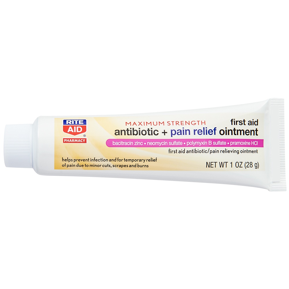 slide 3 of 3, Rite Aid Maximum Strength Pain Relief Antibiotic Ointment, 1 oz