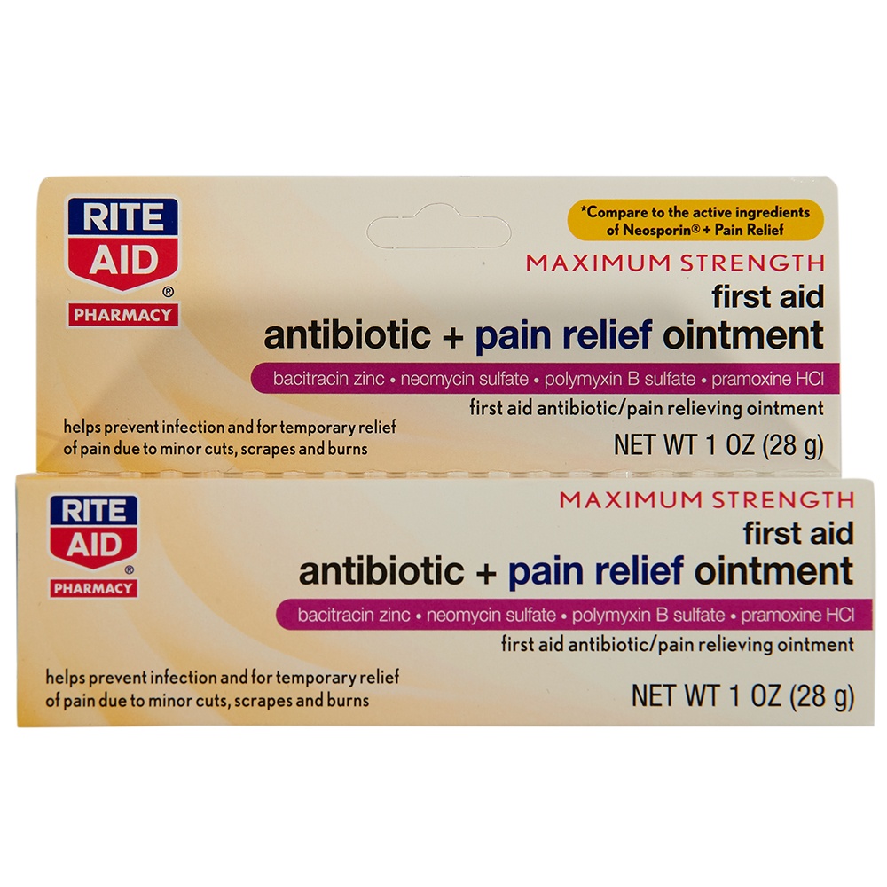 slide 1 of 3, Rite Aid Maximum Strength Pain Relief Antibiotic Ointment, 1 oz