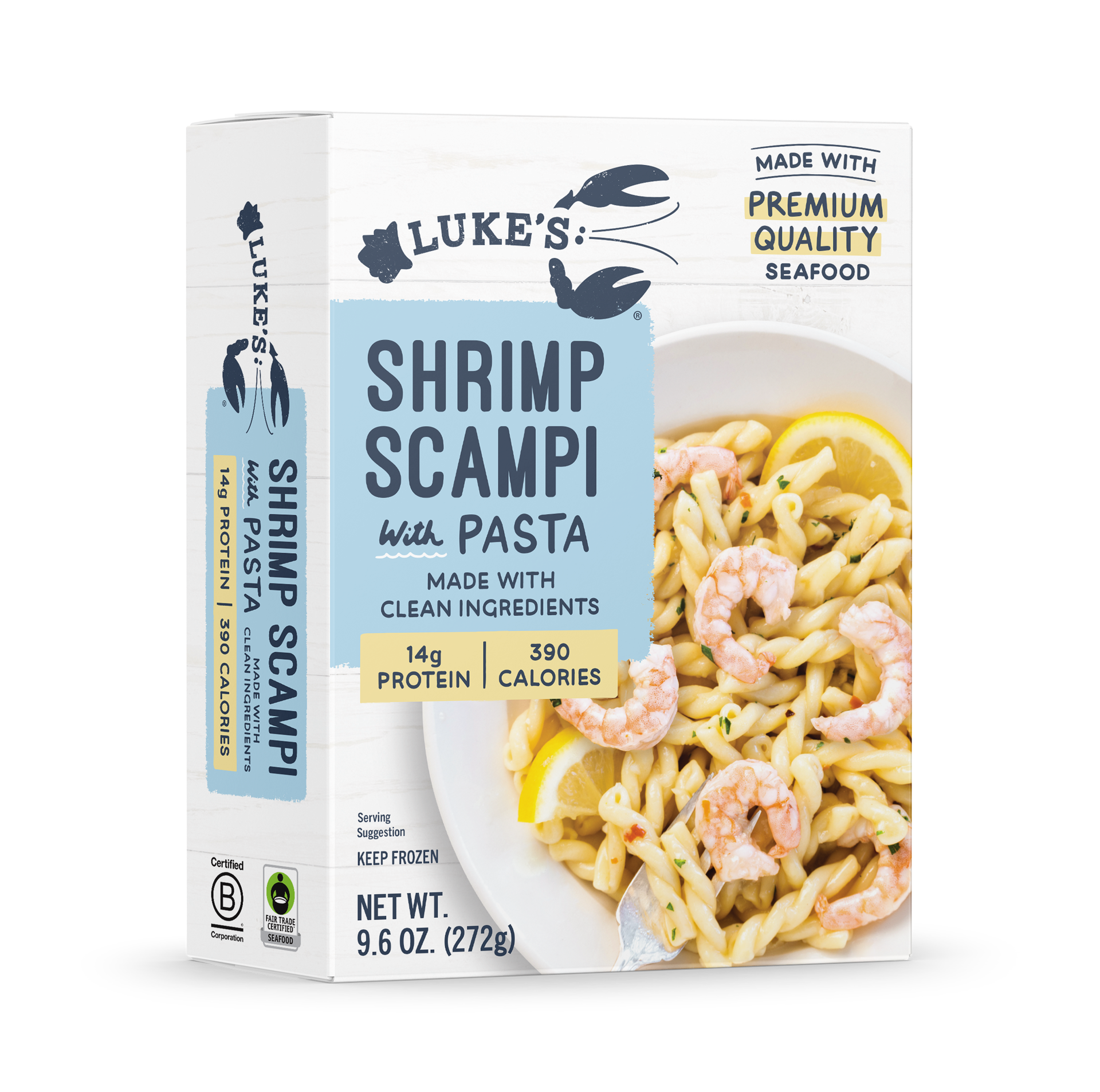 slide 1 of 2, Luke's Shrimp Scampi W/Pasta, 9.6 oz