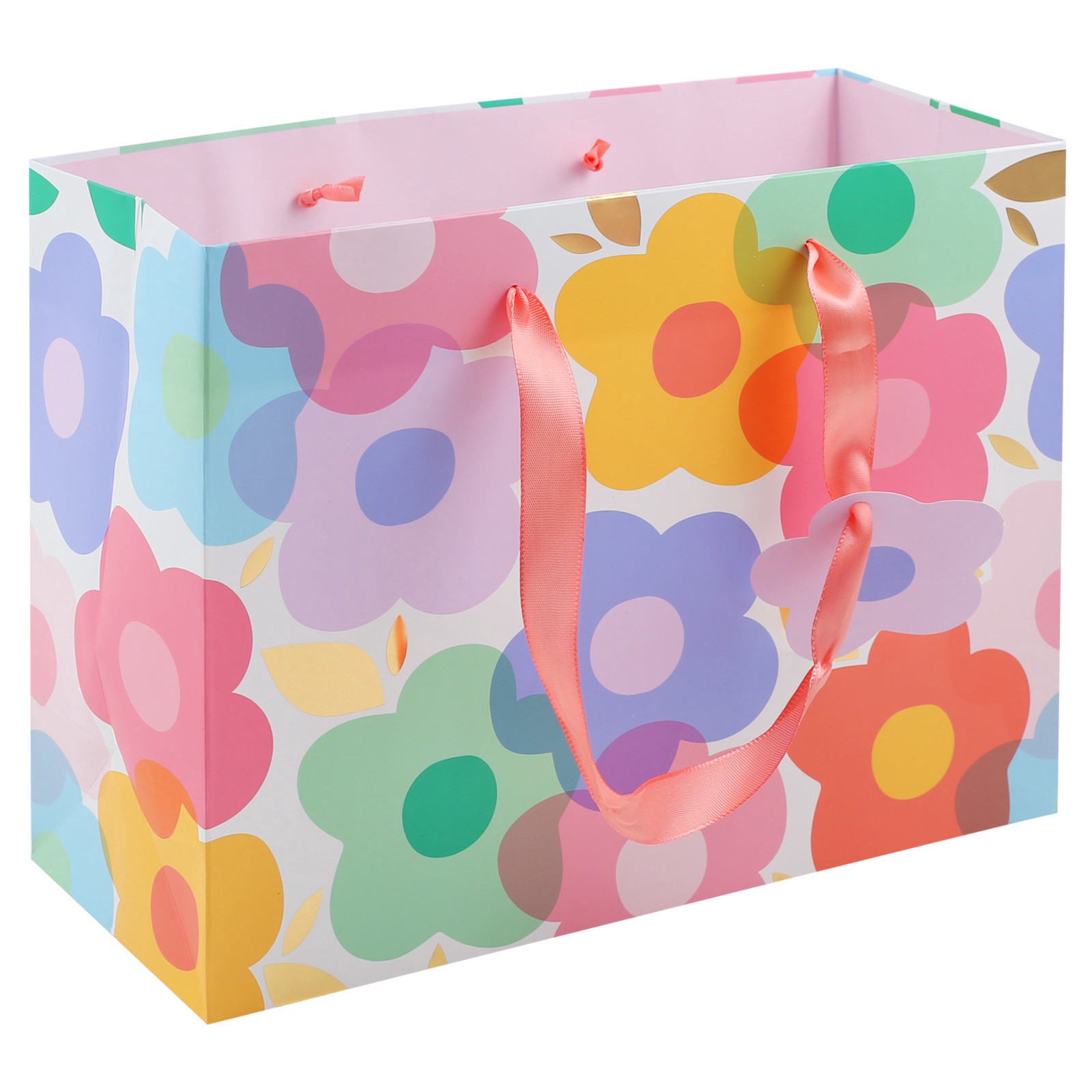 slide 2 of 2, 7.75" Floral Gift Bag By Celebrate It, 7.75 in x 9.75 in x 4.5 in