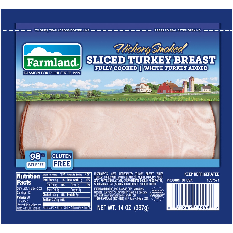 slide 1 of 1, Farmland Special Select Hickory Smoked Turkey Breast, 14 oz