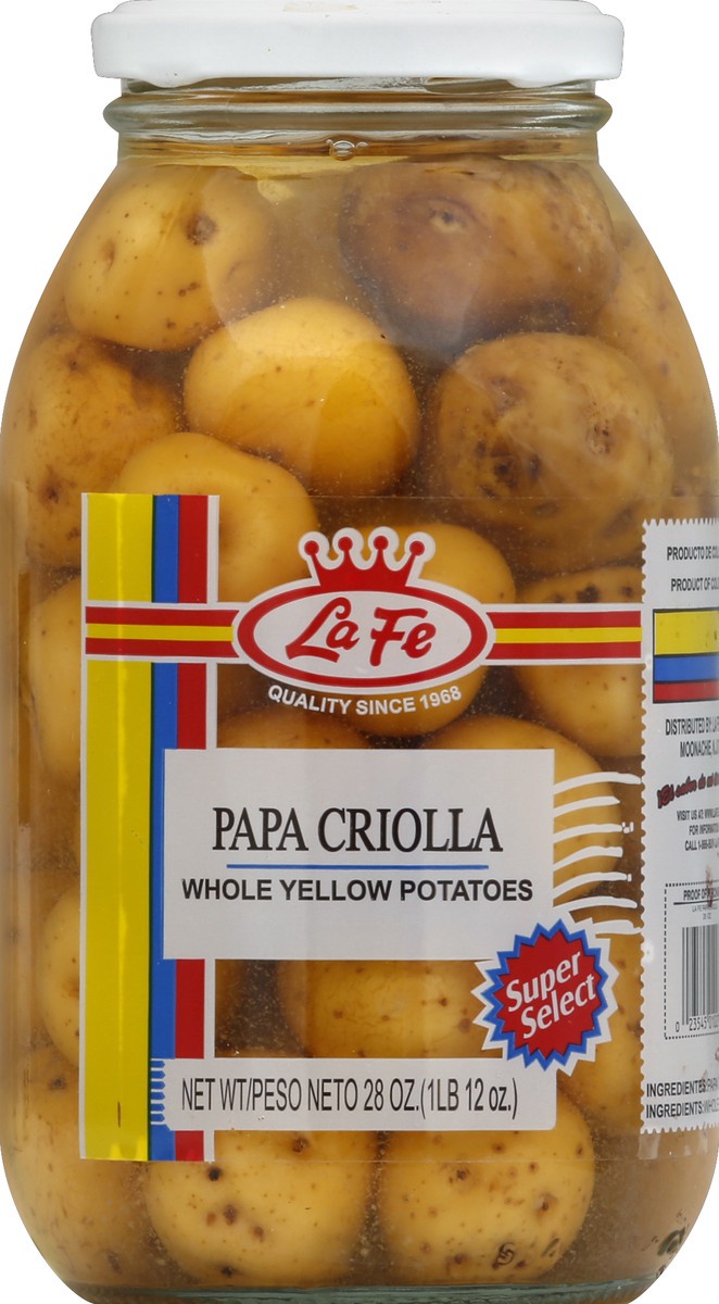 slide 1 of 2, La Fe Conservas Papa Criolla Whole Yellow Potatoes, 28 oz