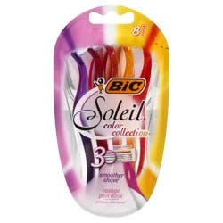 BiC Soleil Smooth Colors 3-Blade Women's Disposable Razors - 8ct