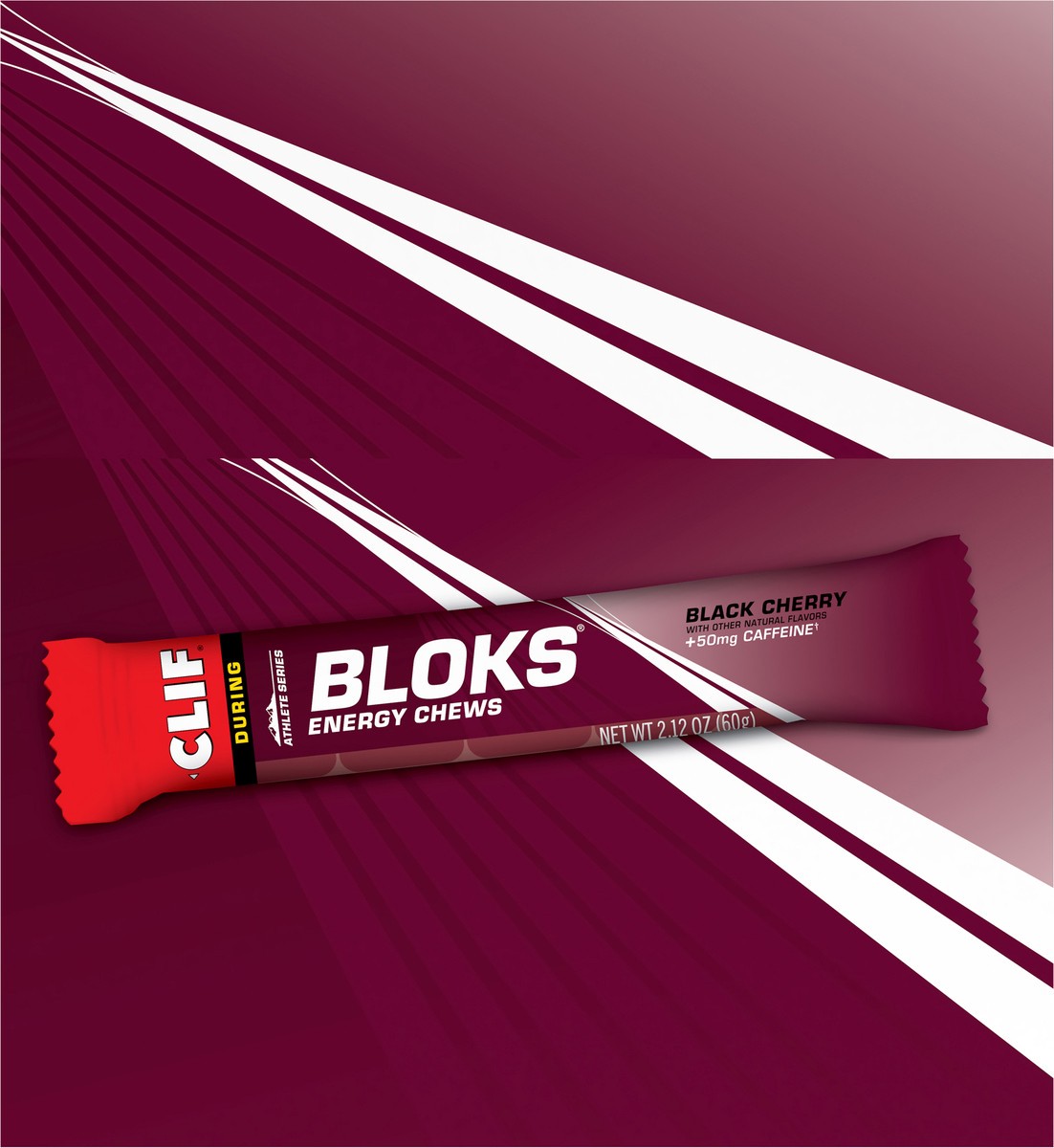 slide 4 of 12, CLIF BLOKS - Black Cherry Flavor with Caffeine - Energy Chews - Non-GMO - Plant Based - Fast Fuel for Cycling and Running - Quick Carbohydrates and Electrolytes - 2.12 oz. (18 Count), 38.16 oz