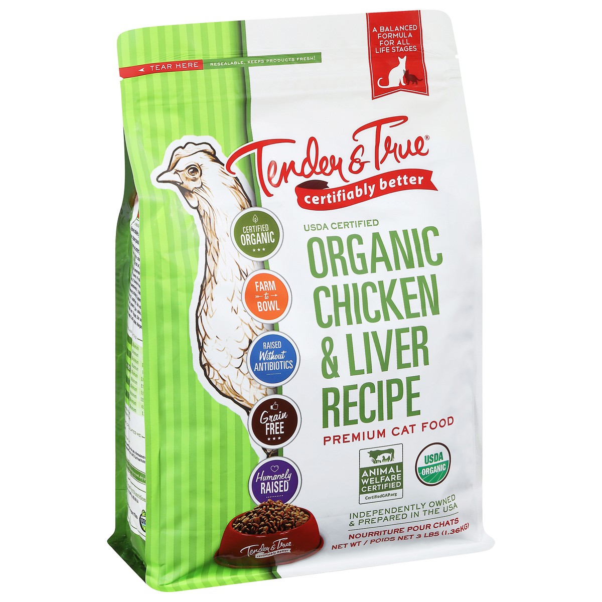 slide 2 of 9, Tender And True Chicken & Liver Cat Food, 3 lb