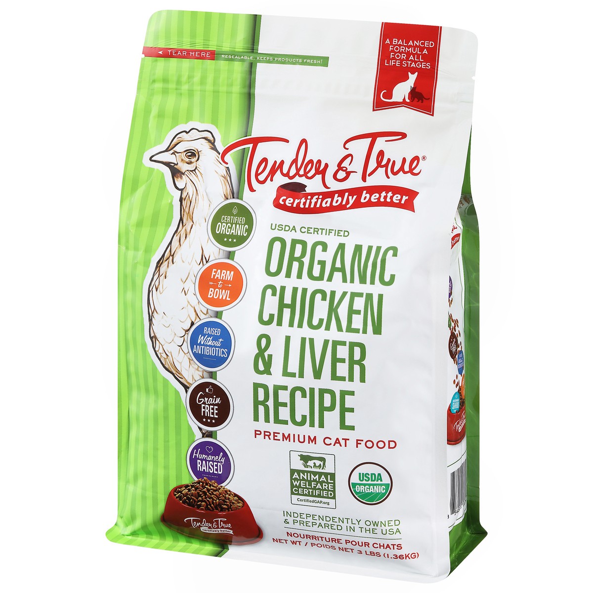 slide 3 of 9, Tender And True Chicken & Liver Cat Food, 3 lb