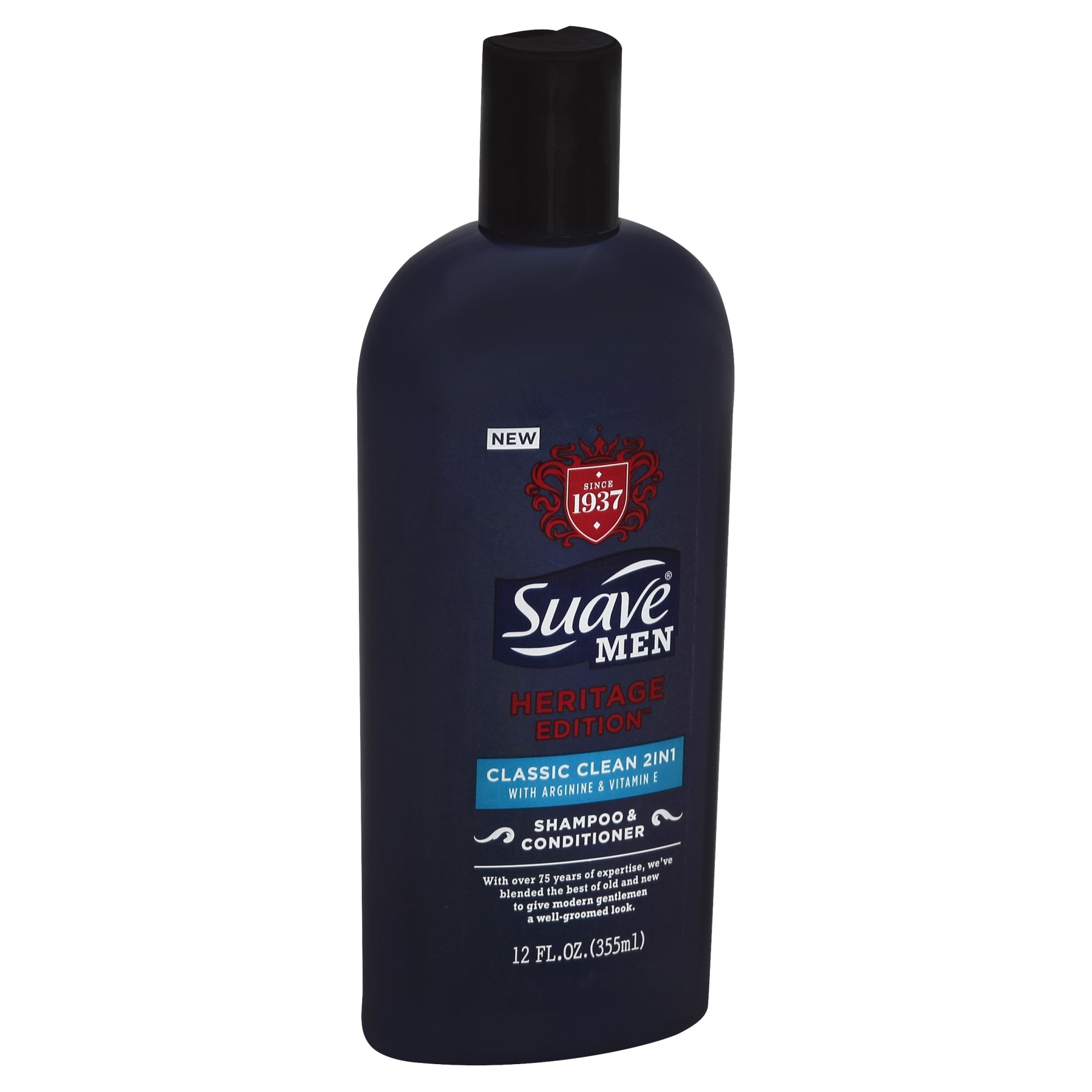 slide 1 of 1, Suave Heritage Edition Classic Clean 2 in 1 Shampoo & Conditioner for Men, 12 oz