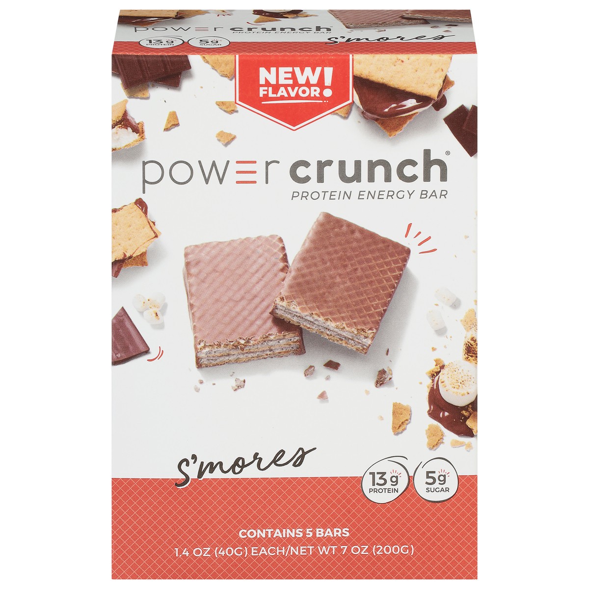 slide 1 of 9, Power Crunch S'mores Protein Energy Bar 5 ct, 5 ct