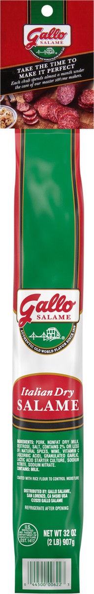 slide 5 of 6, Gallo Salame Premium Italian Dry Salami Chub, 32 oz., 