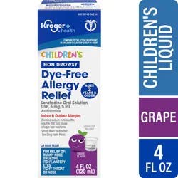 Kroger Children's 24 Hour Non-Drowsy Indoor & Outdoor Grape Allergy Relief Liquid