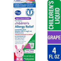 Kroger Children's 24 Hour Non-Drowsy Indoor & Outdoor Grape Allergy Relief Liquid