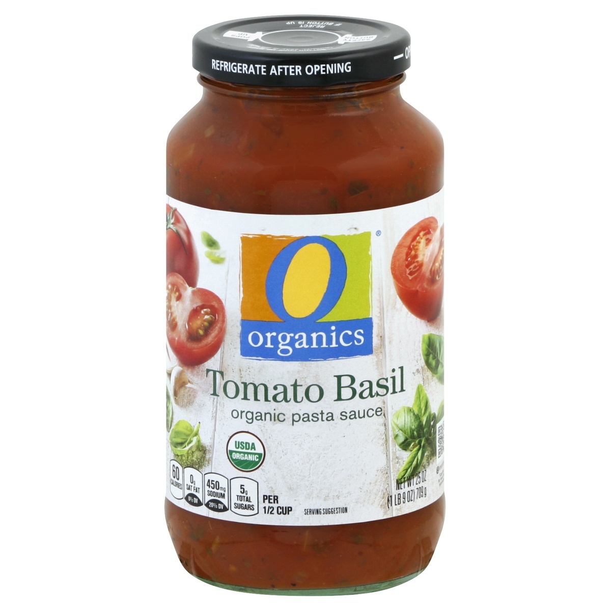 slide 1 of 2, O Organics Organic Tomato Basil Pasta Sauce, 