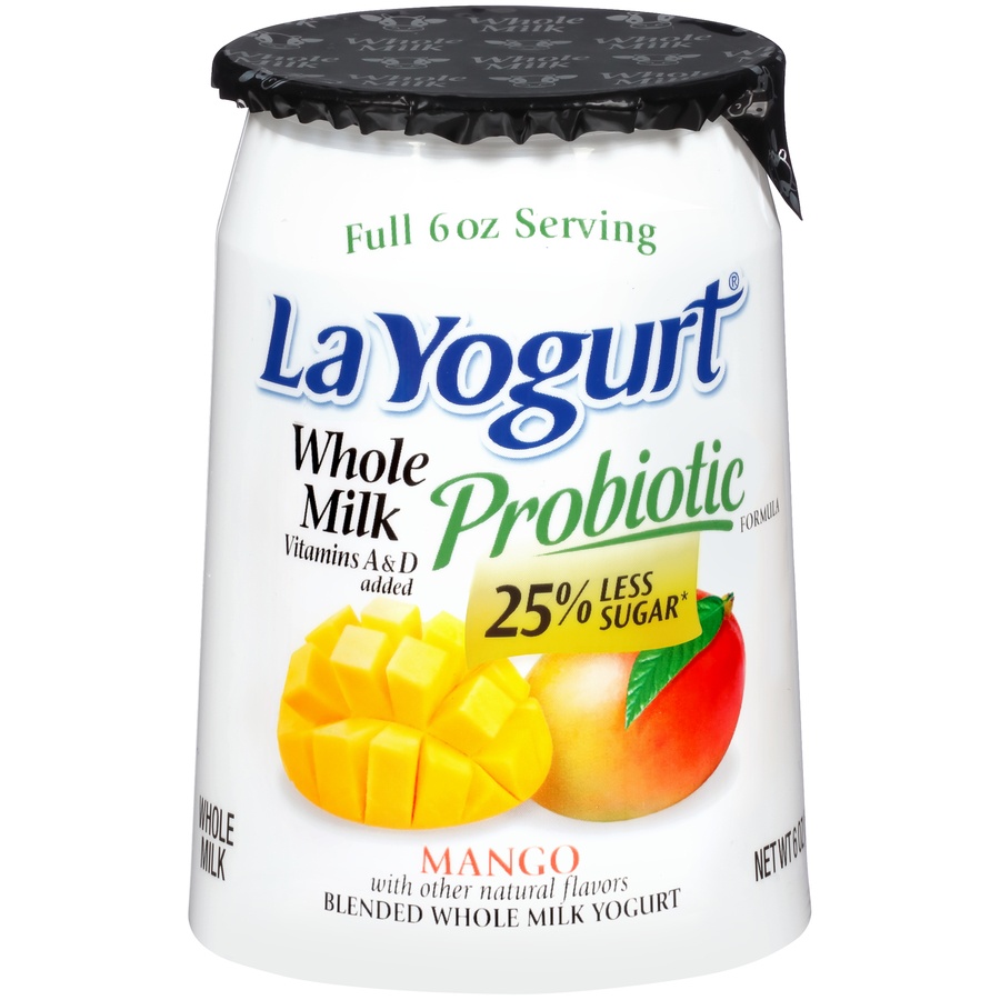 slide 1 of 6, La Yogurt Probiotic Formula Mango Blended Whole Milk Yogurt 6 Oz. Cup, 6 oz