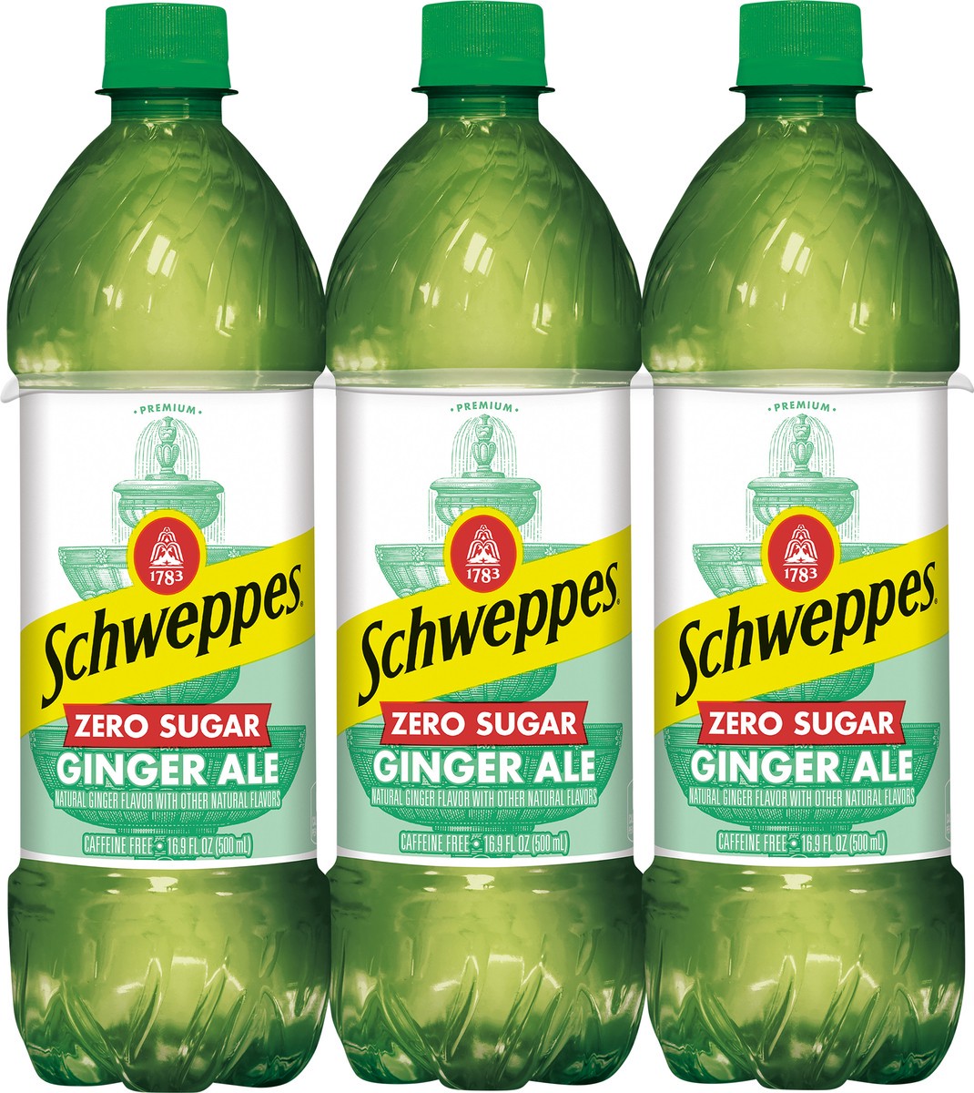 slide 1 of 7, Schweppes 6 Pack Zero Sugar Ginger Ale 16.9 fl oz Bottle 6 ea Case, 6 ct