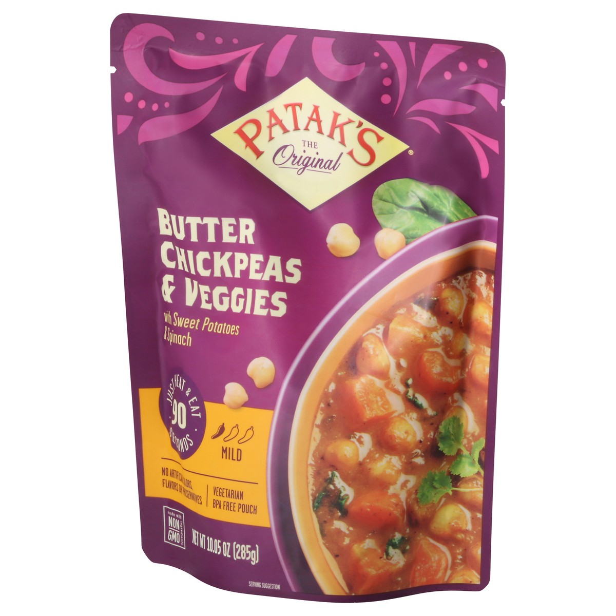 slide 9 of 9, Patak's Mild Butter Chickpeas & Veggie with Sweet Potatoes & Spinach 10.05 oz, 1 ct